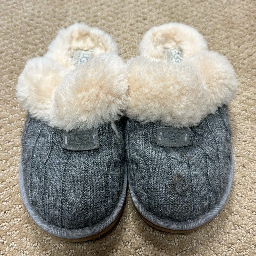 UGG Gray and Cream Women's Slippers